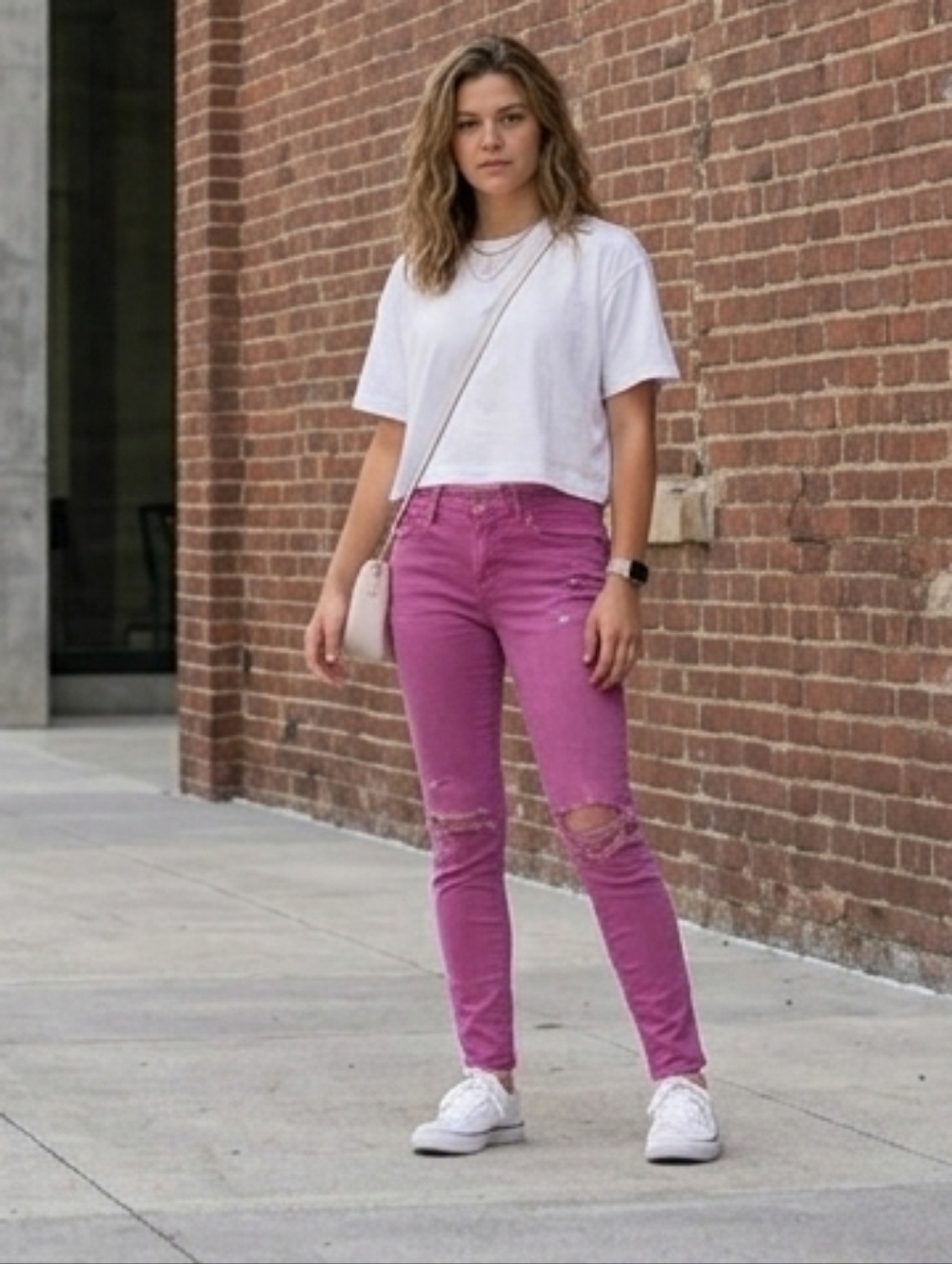Levi's 710 Super Skinny Distressed Jeans Rosy Pink Size 14 Regular Girls